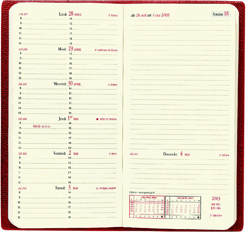 Italnote Diary Refill (FRENCH) 2025